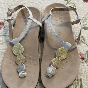 Vionic Women's Sandals with White and Gold Accents